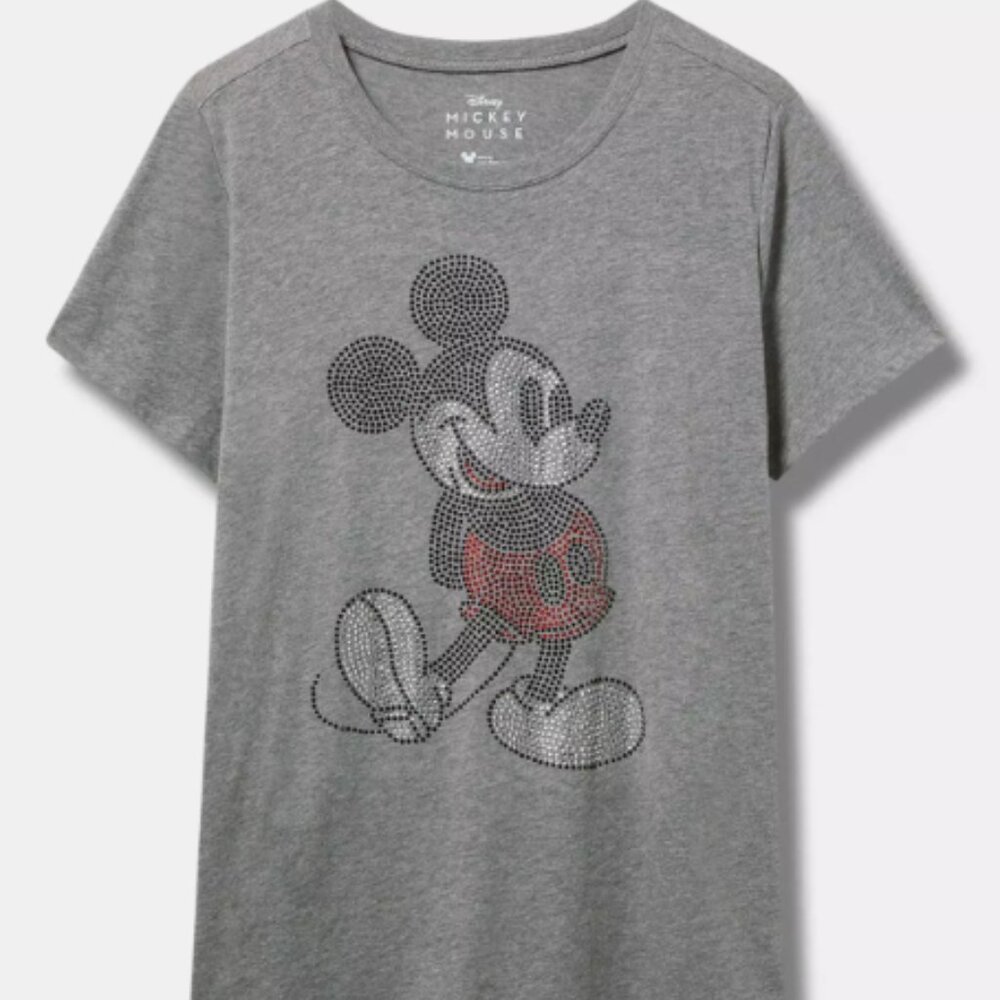 Torrid Disney Mickey Mouse Classic Fit Rhinestone Crew Tee Size 3